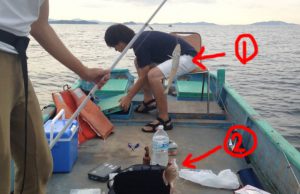 南知多の小佐漁港から和船でベラが釣れました