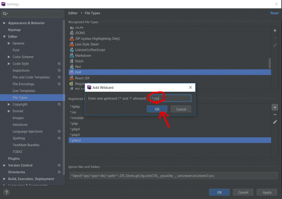 PHPStormでCakePHP3のテンプレート拡張子.ctpを認識させる設定方法