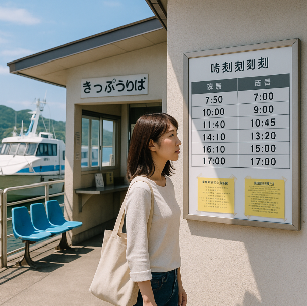 宝当神社の船の時刻表と料金！定期船と海上タクシーの乗り場を解説