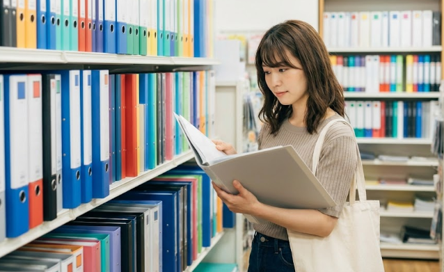 文具店のバインダー取扱状況