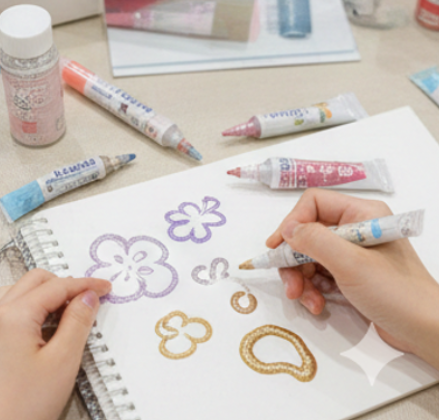 セリアのぷっくりデコペン